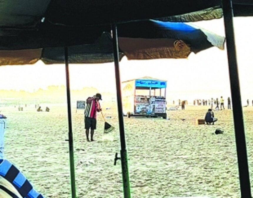 Calangute beach littered, even as lakhs of tourists are due to descend for year-end and New Year festivities 1 Calangute beach littered, even as lakhs of tourists are due to descend for year-end and New Year festivities