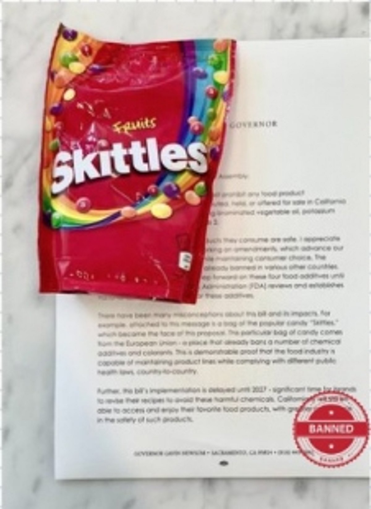 California Passes 'Skittles Ban' Legislation to Remove Harmful Additives from Food Products, Imposing Fines on Non-Compliant Companies