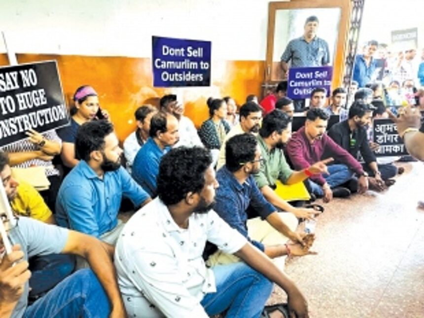 Camurlim residents storm dy town planner’s office over mega housing project in village 1 Camurlim residents storm dy town planner’s office over mega housing project in village