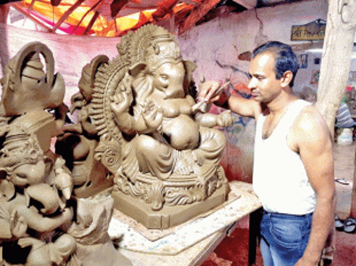 Canacona artisans busy giving  finishing touches to Ganesha idols