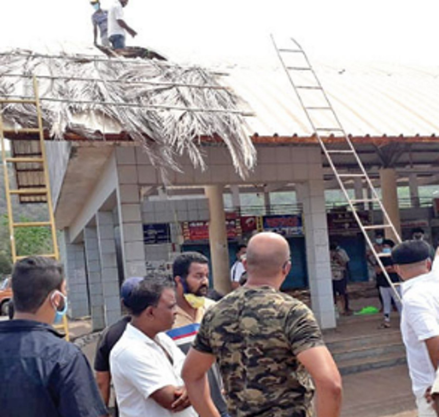 Canacona bus stand roof repair begins