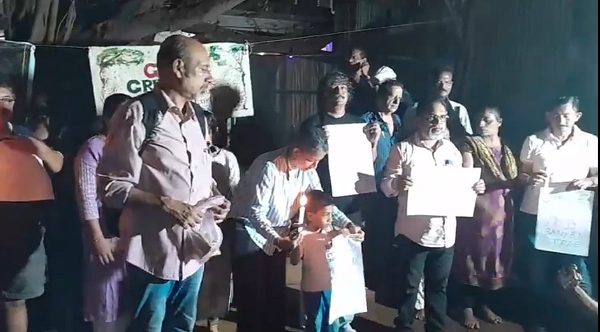 Candle  Light Protest to Save the Porvorim Age-Old Banyan Tree