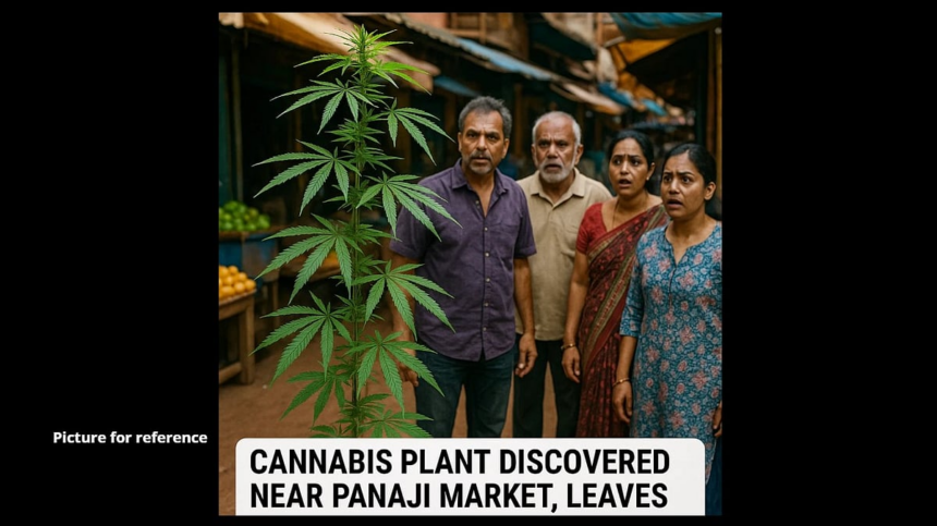 Cannabis Plant Discovered Near Panaji Market, Leaves Locals Stunned 1 Cannabis Plant Discovered Near Panaji Market, Leaves Locals Stunned