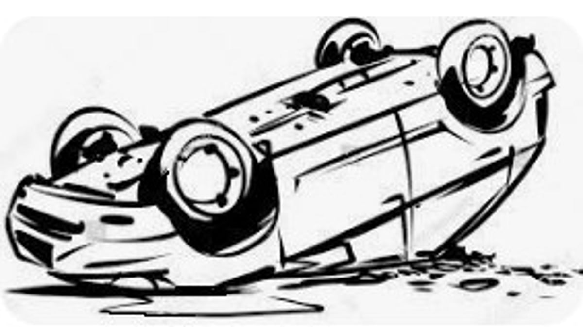 Car Overturns in Chorla Ghat Accident; Driver Escapes with Minor Injuries
