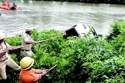 Car plunges into river at
St Estevam after ‘terrifying chase’, Gujarat youth feared drowned