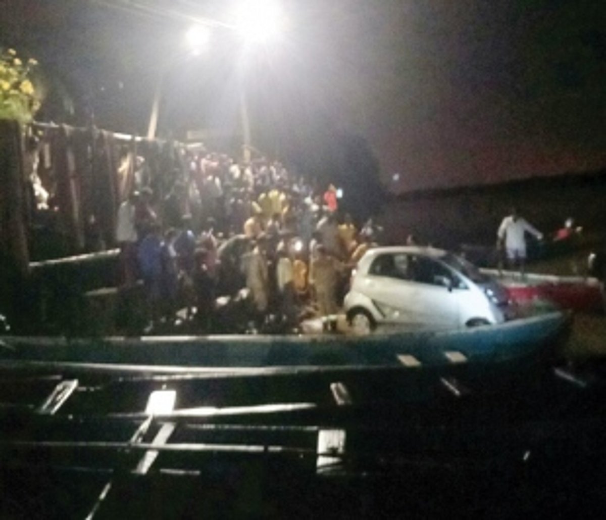 Car submerged at Marcaim ferry wharf