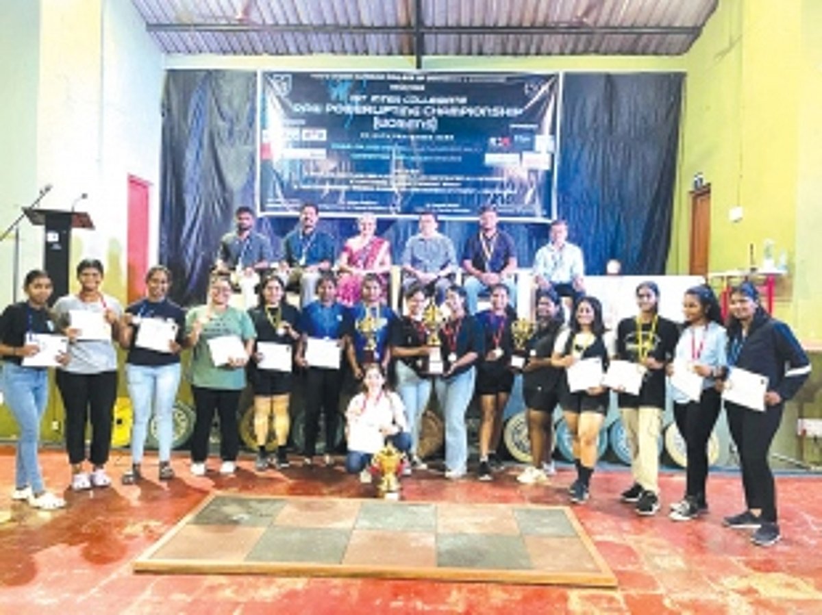 Carmel College shine in 1st Inter-collegiate  Women Raw Powerlifting Championship