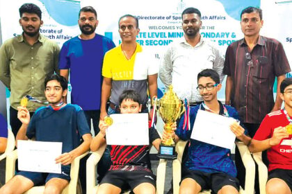 Chandan wins gold at Nat Ranking
Table Tennis Tournament at Kerala