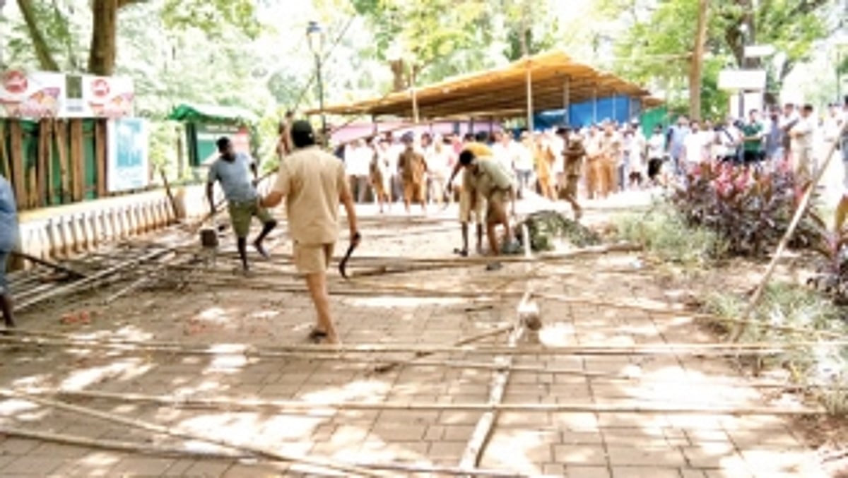 Chaos prevails as CCP attempts to demolish Ashtami fair stalls