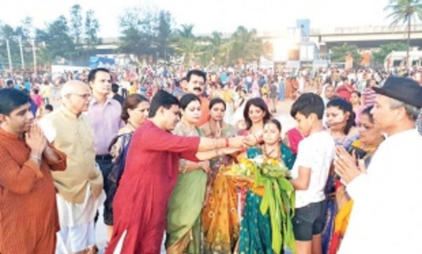 Chhath Puja held at Baina Beach