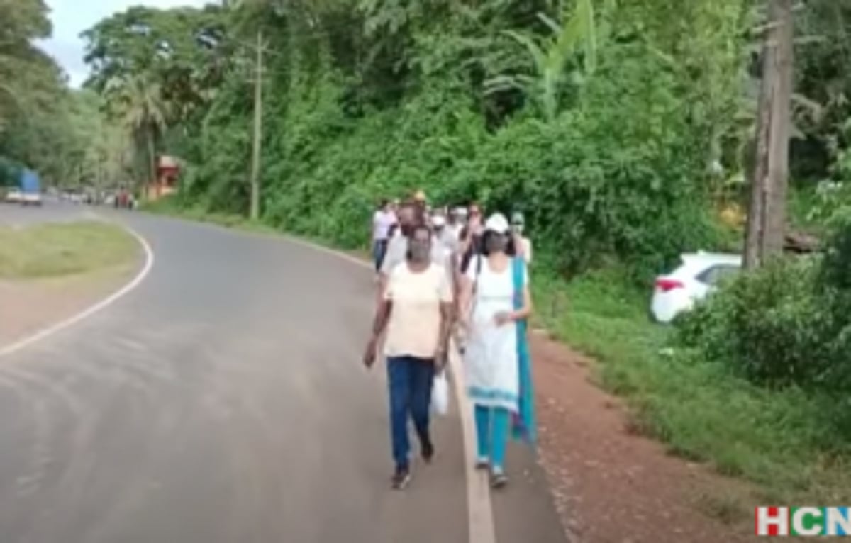 Chicalim youth participate in Swabhimani Padyatra