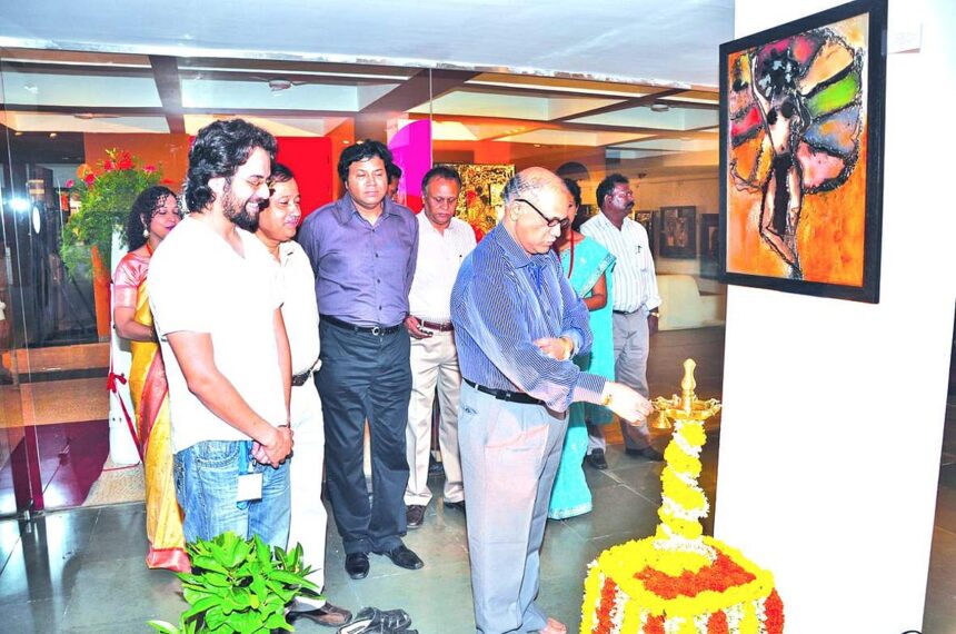 Chief Minister Digambar Kamat lighting the traditional lamp to mark the opening of the four-day South Asian Film Festival (SAFF) at Panjim on Friday.