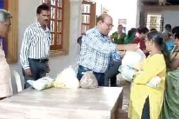 Christmas Festival Committee distributes food grain to needy