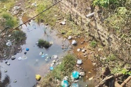 Citizens' Irresponsible Waste Disposal in River Creek Sparks Concern; Raia Panchayat Leader Leads Clean-Up Effort