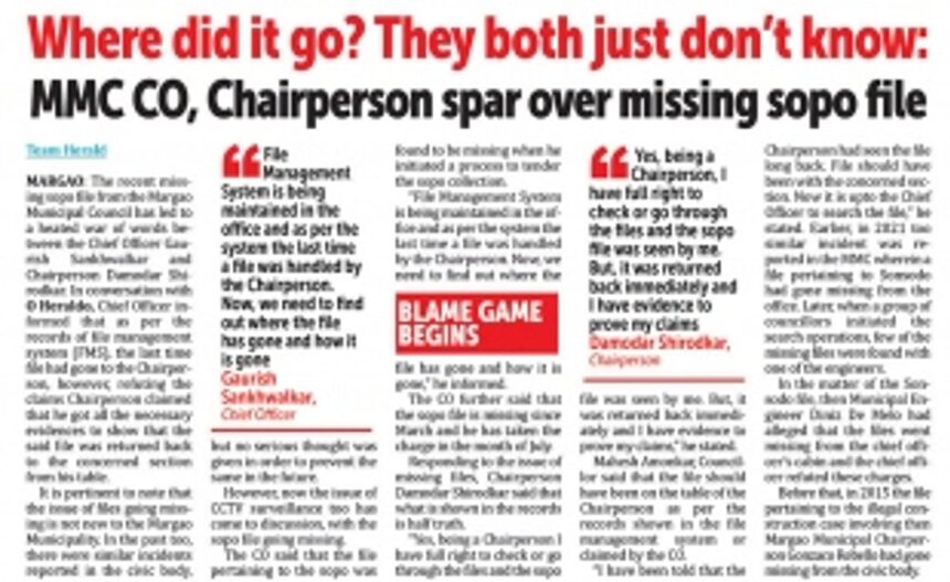 Citizens demand FIR over MMC’s missing sopo tender file 1 Citizens demand FIR over MMC’s missing sopo tender file