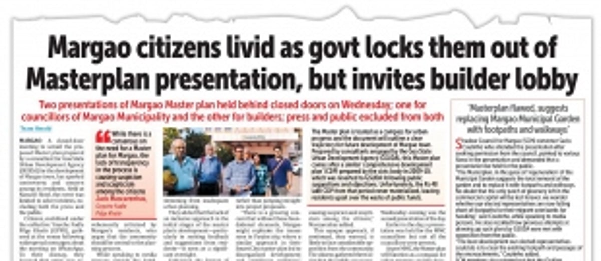 Citizens question high costs, lack of transparency as details of Margao Master Plan remain shrouded in secrecy
