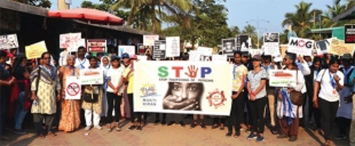 Citizens raise voice against human trafficking with rally along touristy Candolim-Calangute beach