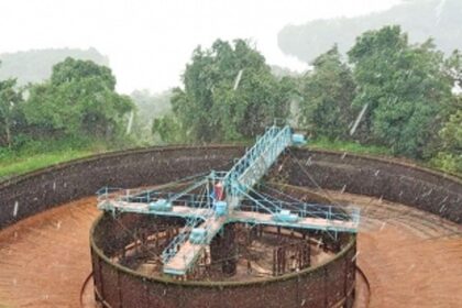 Clariflocculator tank at Xelpem water treatment plant damaged