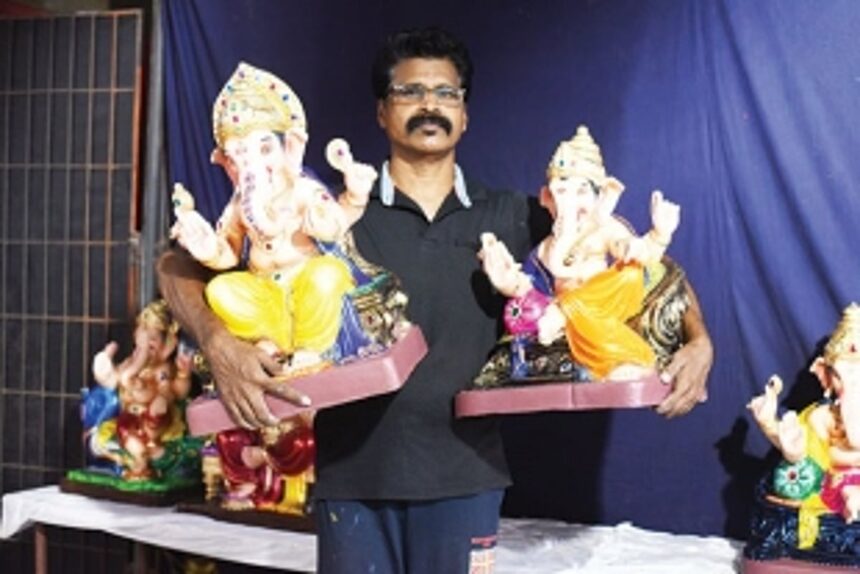 Clay moulding artist brings paper mache Ganesh idols into vogue
