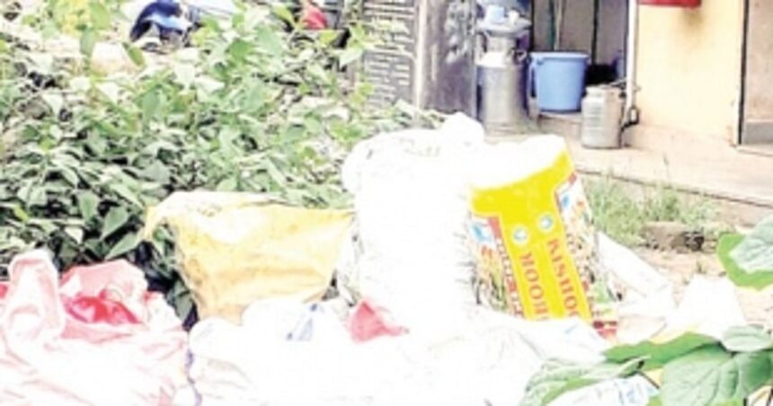 Clear garbage dumped near  Benaulim Panchayat
