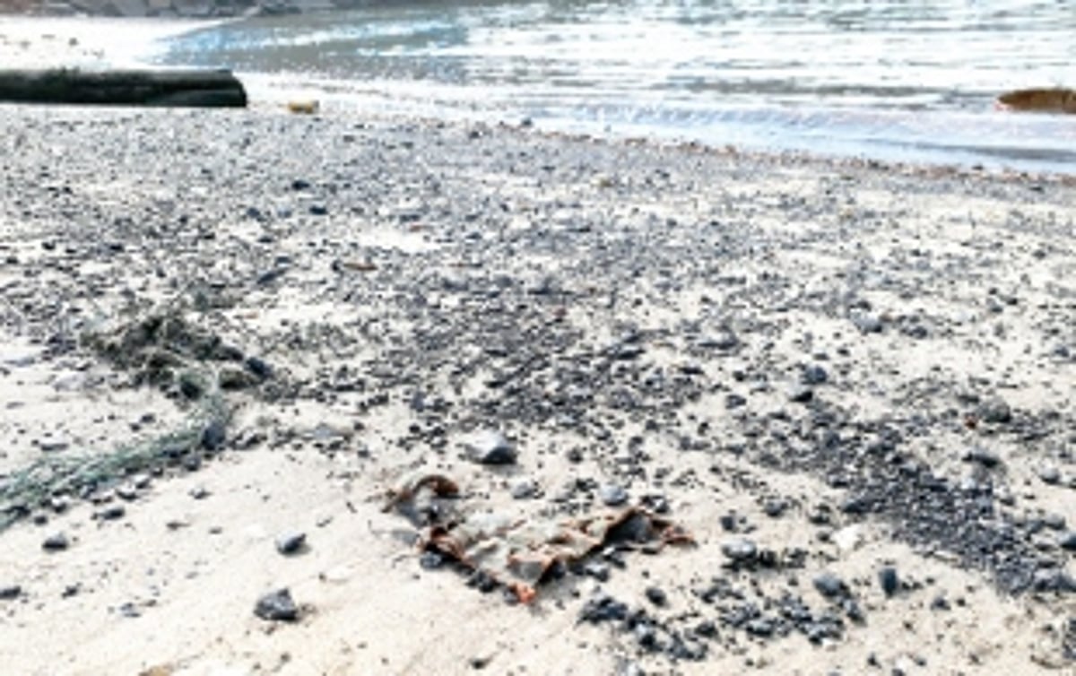 Coal particles invade Khariwado beach