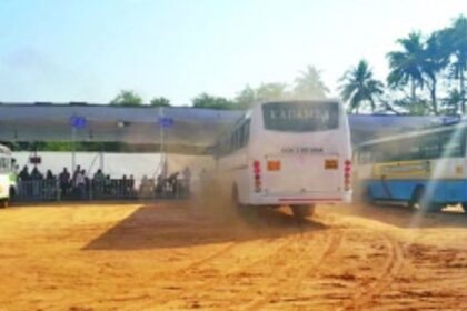 Commuters forced to ‘eat dust’ at makeshift KTC bus stand in Margao