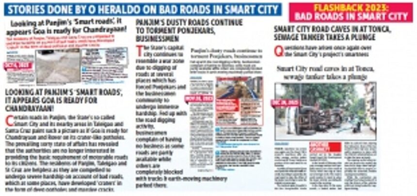 Commuters have rough ride on roads of unSmart Panjim