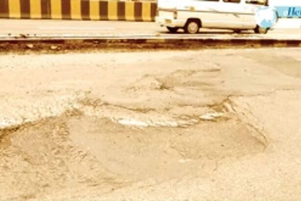 Commuters have to use lot of josh in negotiating potholes on Atal Setu