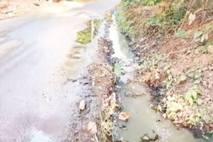 Commuters raise concern over waste water overflowing on Cunchelim road