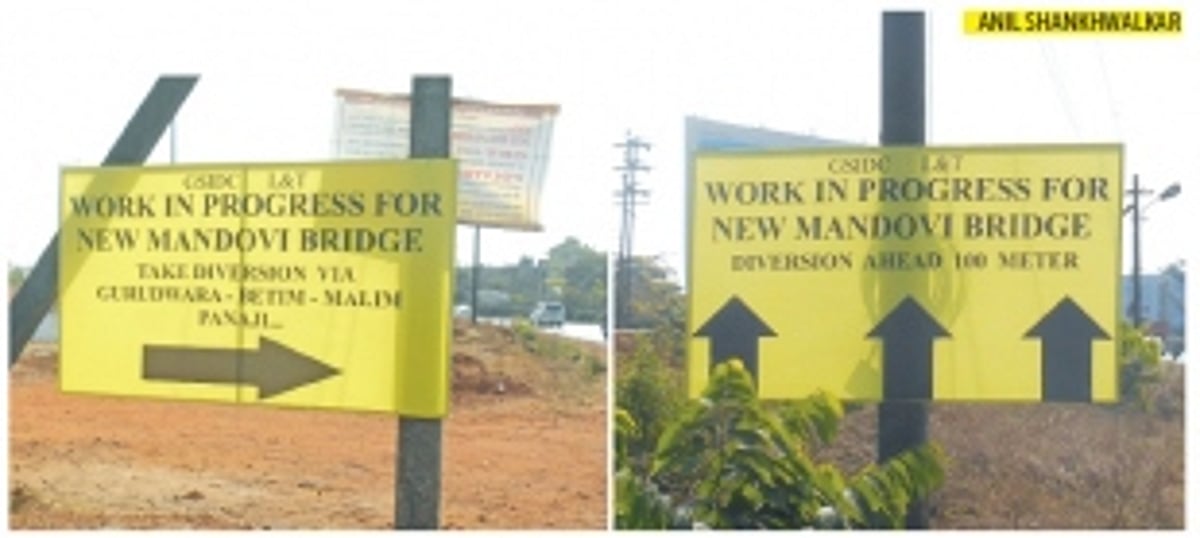 Confusing signboards at Porvorim