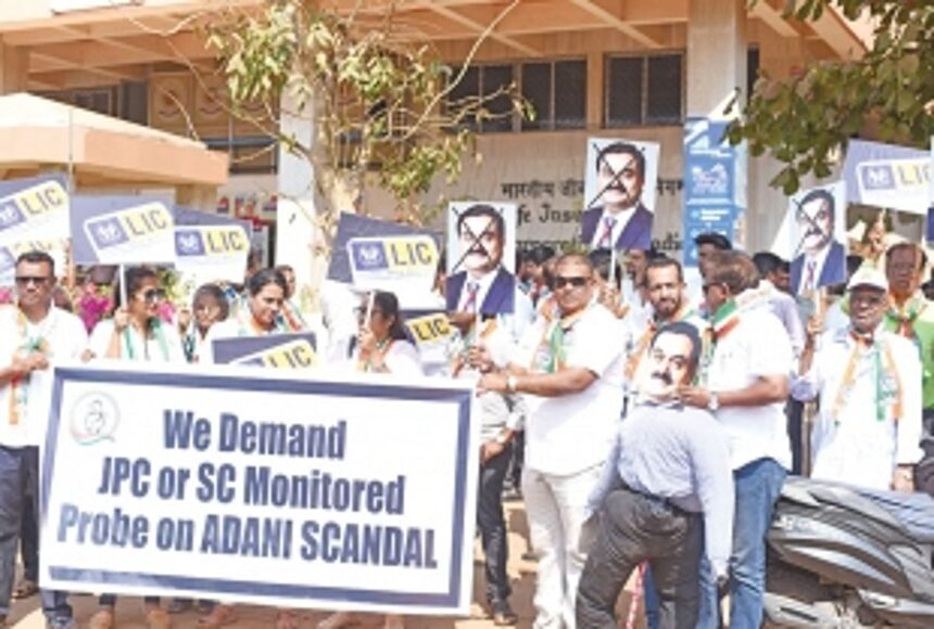 Congress stage protests in Panjim, Margao over ‘Adani-Hindenburg controversy’