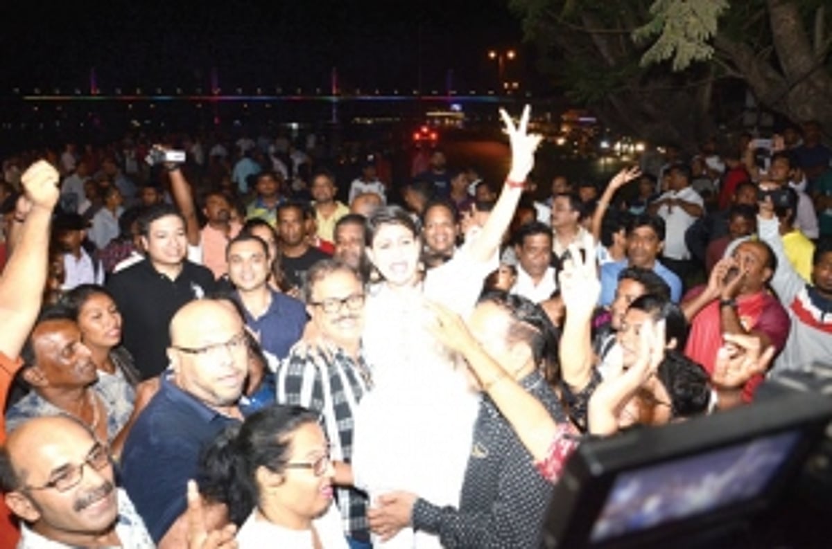 Congress workers protest  against Big Daddy casino