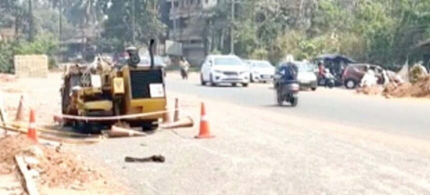 Constant digging of  Colva-Margao road causes  inconvenience to locals