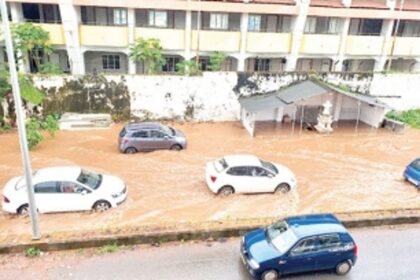 Continuous rainfall in Salcete taluka causing widespread flooding; Fatorda road inundated