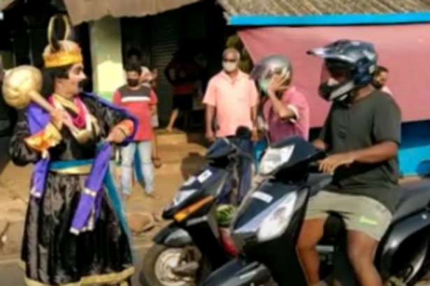 Cop takes form of Yamraj to create public awareness