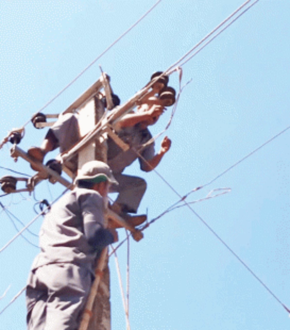 Corroded electricity pole  replaced in Uguem