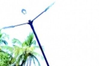 Corroded high mast pole at Uguem replaced