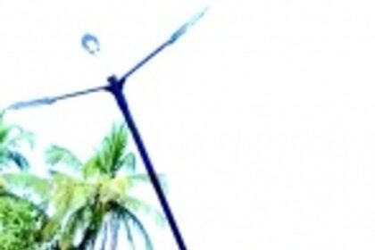 Corroded high mast pole at Uguem replaced