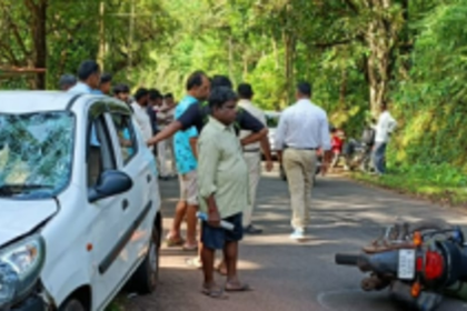 Couple injured in road mishap  at Querim