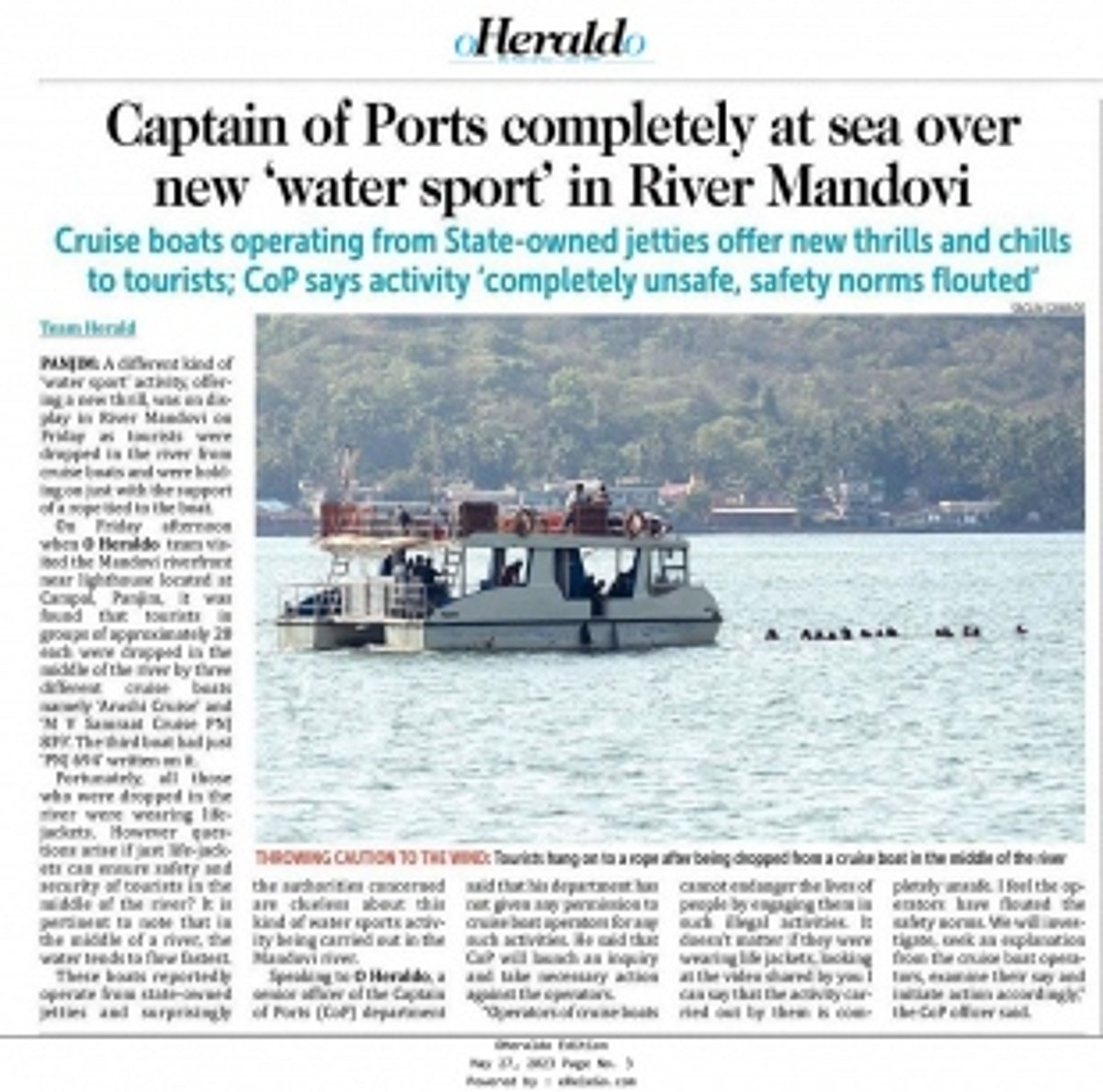 Cruise boat operators penalised for violating safety norms