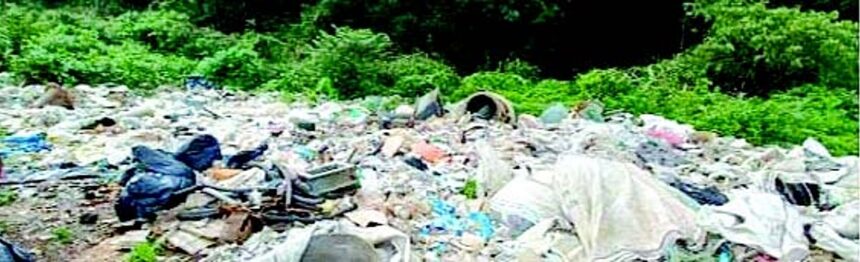 Curti locals urge GSPCB, p’yat to clear garbage dumped at truck parking site 1 Curti locals urge GSPCB, p’yat to clear garbage dumped at truck parking site