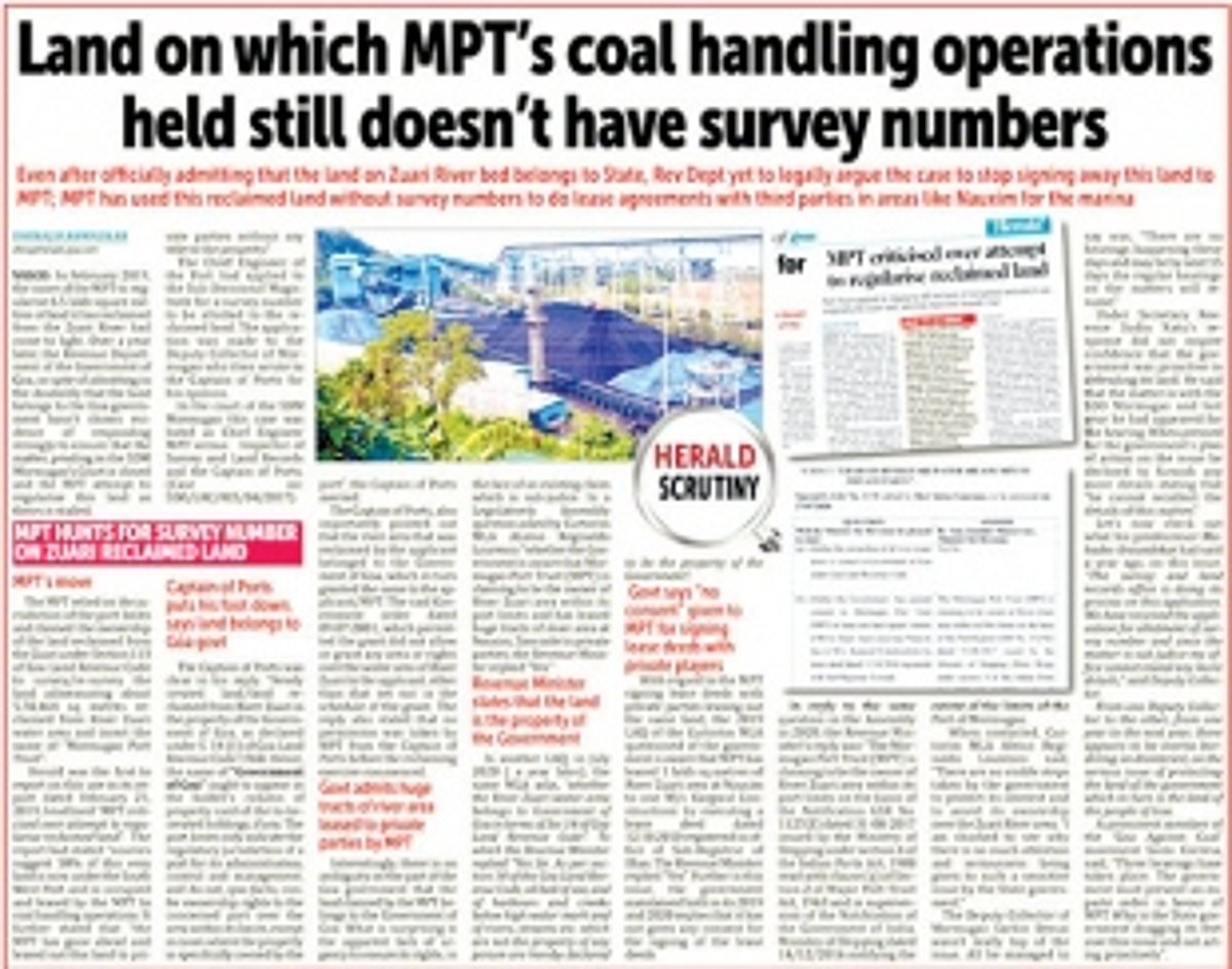Curtorim legislator writes to CM on MPT’s deceptive attempt to regularise reclaimed land