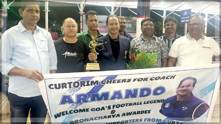 Curtorim's Pride: Dronacharya Awardee Armando Colaco Receives Hero's Welcome at Dabolim 1 Curtorim's Pride: Dronacharya Awardee Armando Colaco Receives Hero's Welcome at Dabolim