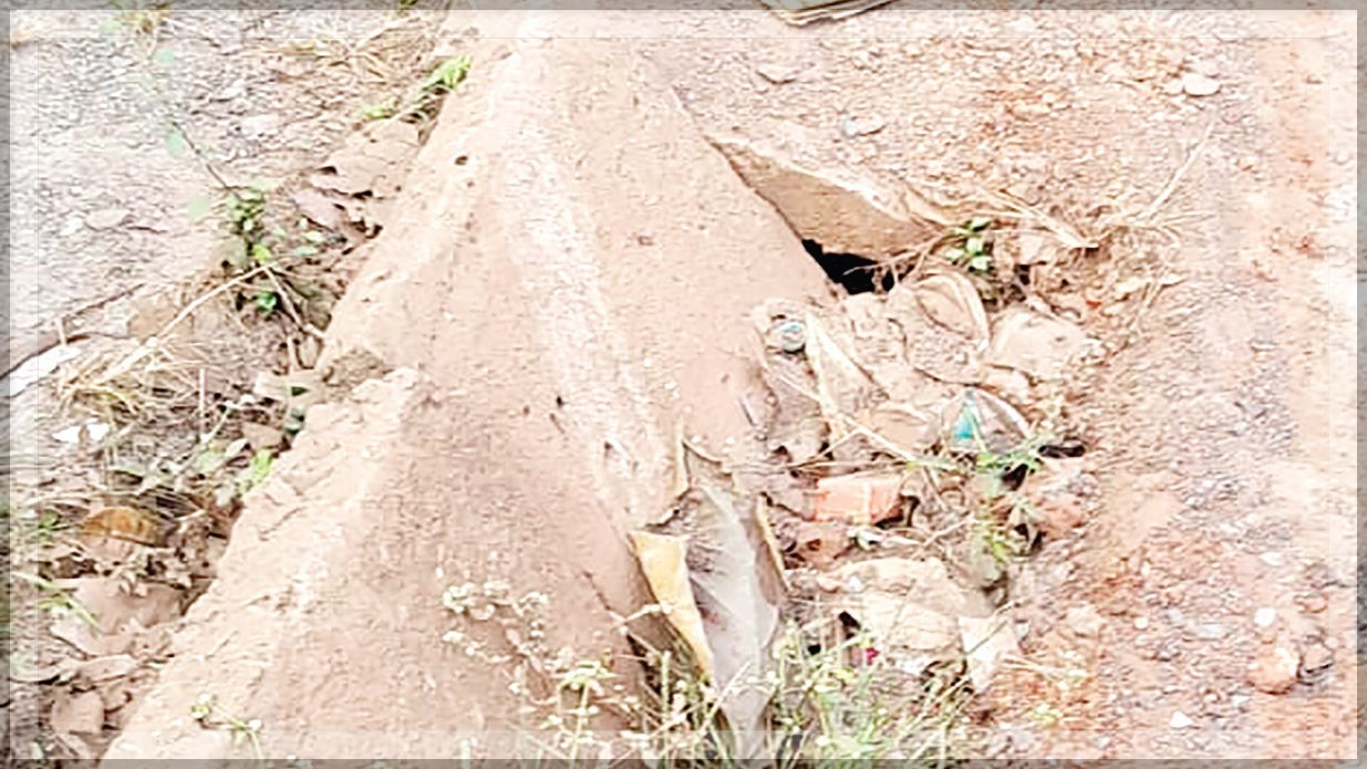 Damaged Concrete Slabs Over Storm Water Drain in Marna-Siolim Pose Risk to Pedestrians