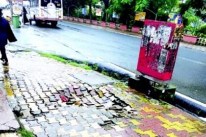 Damaged and slippery, footpaths across Margao put pedestrians in peril