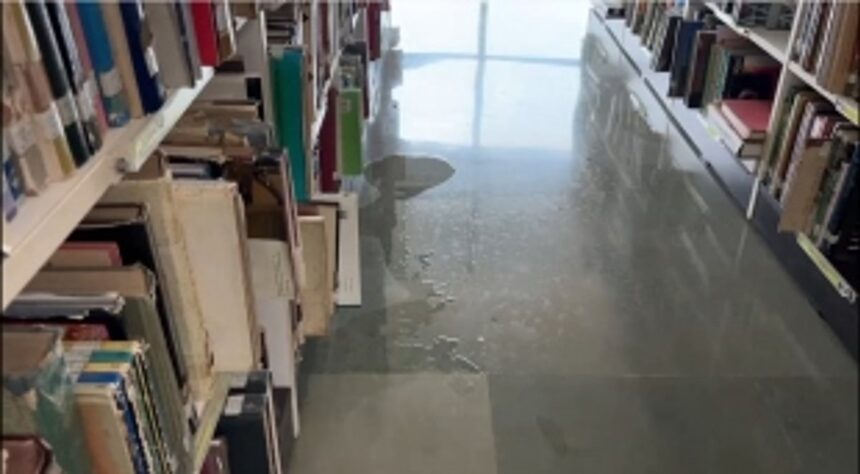 Damaged roof of Central Library threatens rare historical books