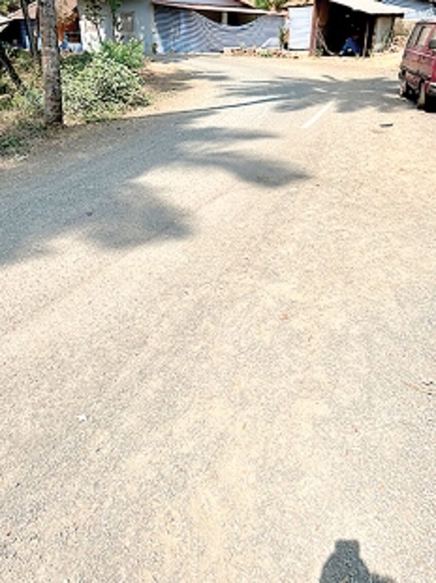 Dando-Mollo road at Velsao in need of repairs