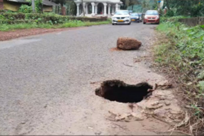Danger Looms as Large Pothole on Paraste Pernem Main Road Remains Unaddressed