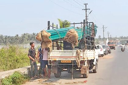 Dangerous transportation
of construction material