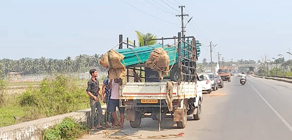 Dangerous transportation
of construction material